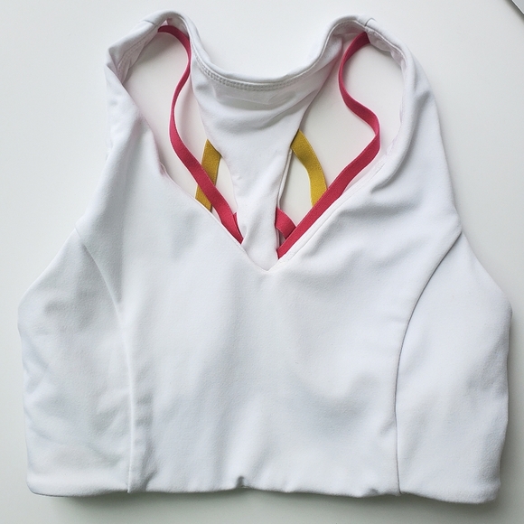 🥳HP🥳Fabletics | Kessler High Impact Racerback Sports Bra White/Plush Pink XXS - Picture 13 of 14